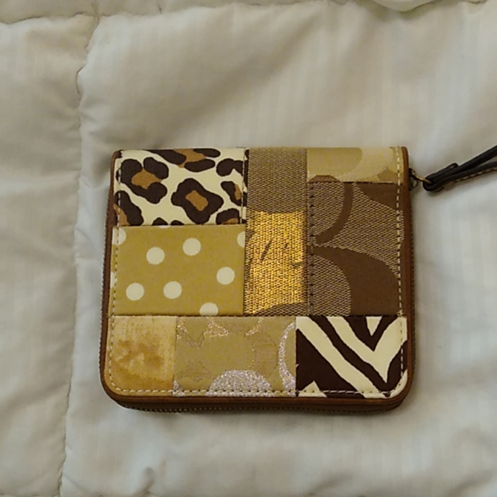 Coach brass/ kna patchwork wallet